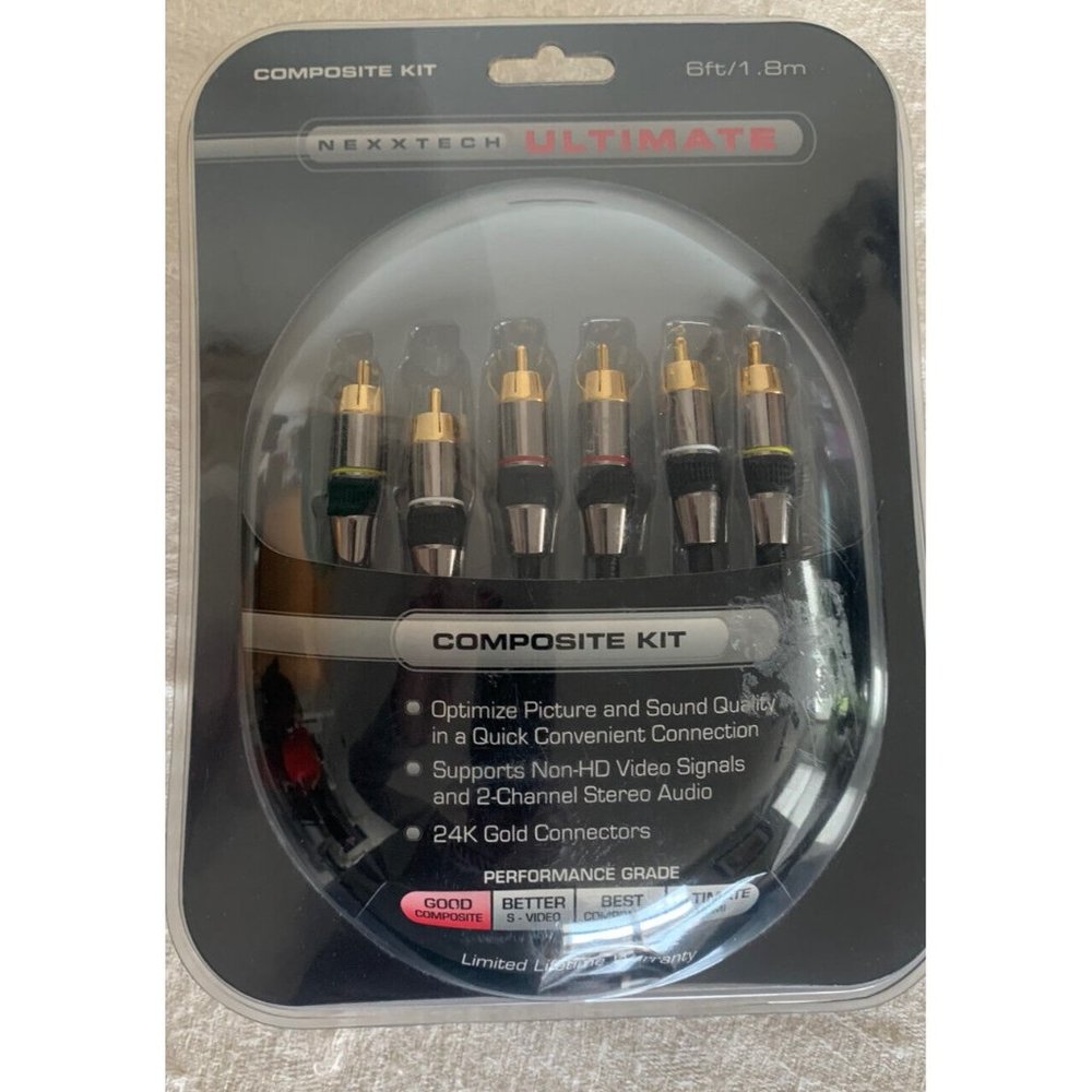 NEXXTECH ULTIMATE COMPOSITE VIDEO AND 2 CHANNEL AUDIO KIT NEW IN BOX ~102